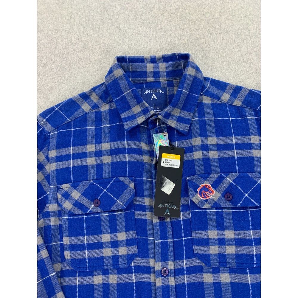 NWT Boise State Broncos Antigua Long Sleeve Button Down Shirt (Men's Small) Blue - Picture 3 of 12